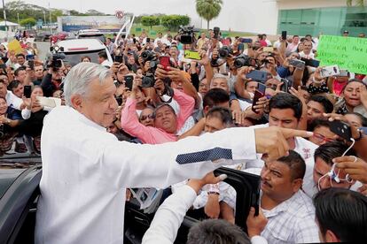 Andrés Manuel López Obrador, en una gira por el Estado de Tabasco.