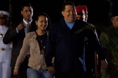 Chávez, poco antes de tomar el avión hacia Cuba