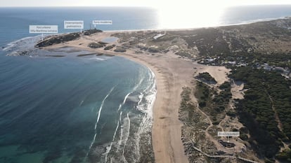 Distribución de los hallazgos arqueológicos localizados por la Universidad de Cádiz en el cabo de Trafalgar