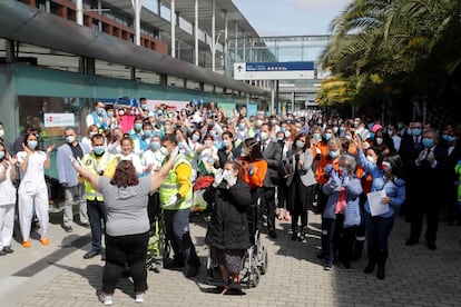 Imagen del acto de cierre del hospital de campaña de Ifema, el pasado mayo.