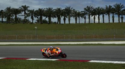 Dani Pedrosa, durante el entrenamiento con su Honda.