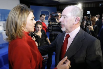 María Dolores de Cospedal y Rodrigo Rato esta semana, en Toledo, en la presentación de programa económico del PP para Castilla-La Mancha.