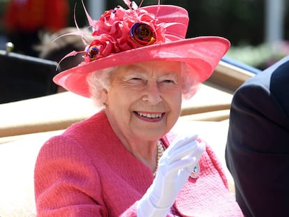 Isabel II el 21 de junio de 2018 en el hipódromo de Ascot. 