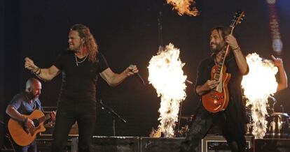 Man&aacute;, durante su concierto en el Barclaycard Center de Madrid. 