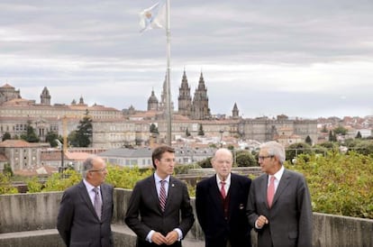 Feijóo junto con los expresidentes de la Xunta