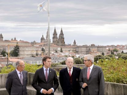 Feij&oacute;o junto con los expresidentes de la Xunta 