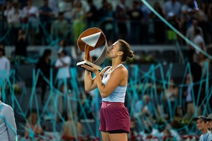 Celebración de Sabalaneka como campeona del torneo.
