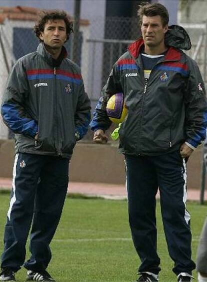 Laudrup vigila un entrenamiento del Getafe