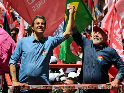 Lula, junto a Fernando Haddad, confirmado como el nuevo titular de la cartera de Hacienda.