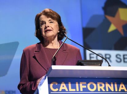 La senadora Dianne Feinstein, en la convenci&oacute;n dem&oacute;crata de San Diego.