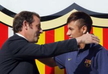 Sandro Rosell, el día de la presentación de Neymar Jr.