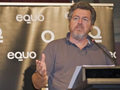 Juan López de Uralde durante su discurso de proclamación como candidato de Equo.