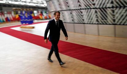 Emmanuel Macron, a su llegada a la cumbre en Bruselas, el pasado 30 de junio. 