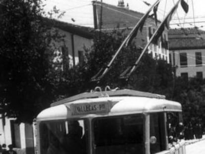 Trolebús de la línea pionera de las madrileñas.