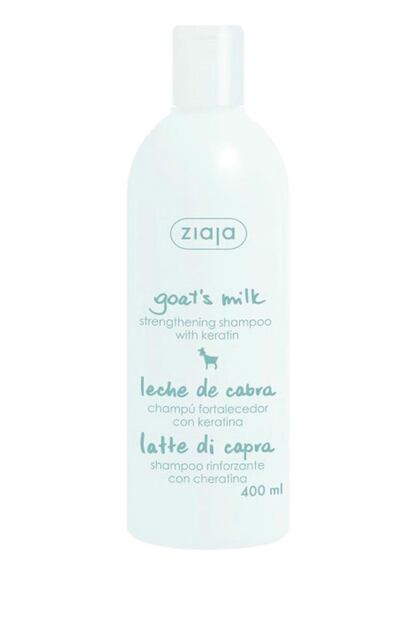 La marca polaca Ziaja utiliza ingredientes naturales en sus productos. El champú de leche de cabra fortalece el cabello gracias a la keratina y las propiedades de la leche (2,50 euros en perfumerías Primor). Quienes lo han probado no quieren saber nada de otro champú.