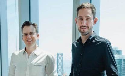 Mike Krieger, a la izquierda, y Kevin Systrom, en las oficinas de Instagram en San Francisco en mayo de 2018.