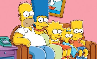 La familia Simpson, en un fotograma de la serie de animación.