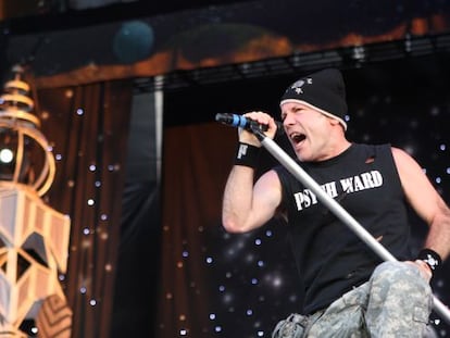 Bruce Dickinson, vocalista de Iron Maiden, durante un concierto en 2011, en Getafe.