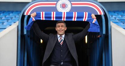 Pedro Caixinha durante su presentación en marzo de 2017