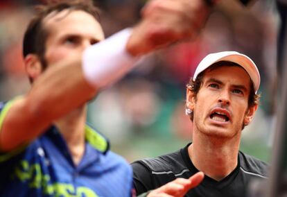 Stepanek y Murray, al término de su partido.