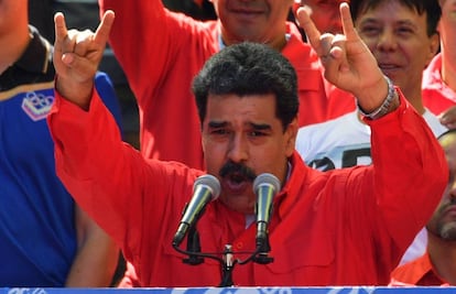 Nicolás Maduro, durante un acto público. 