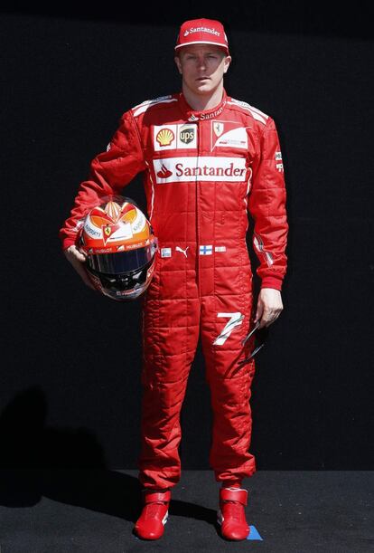 El piloto Kimi Raikkonen del equipo Ferrari.