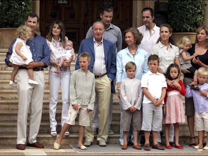 Posado veraniego de la familia real en el palacio de Marivent de Palma de Mallorca, en agosto de 2007.
