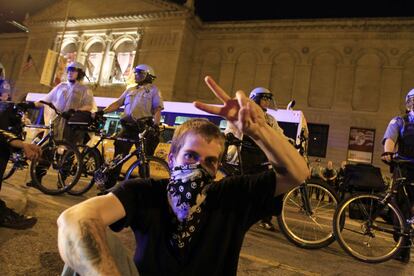 Protestas en Chicago durante toda la noche.