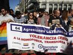 Protesta en Madrid contra las agresiones homófobas este año.