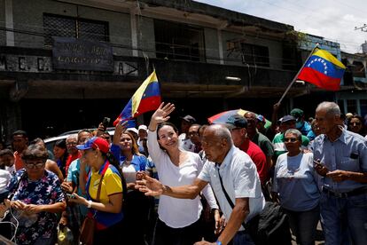 María Corina Machado, líder de las encuestas para las primarias de Venezuela