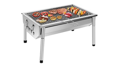 Parrilla de barbacoa de acero inoxidable 430 compacta y portátil