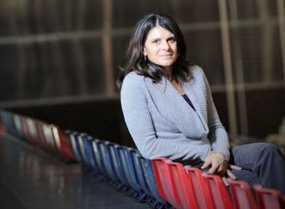 Mia Hamm, la semana pasada en la ciudad deportiva del Barça.