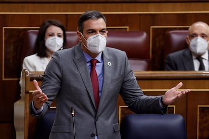 Pedro Sánchez, en la sesión de control al Gobierno este pasado miércoles.