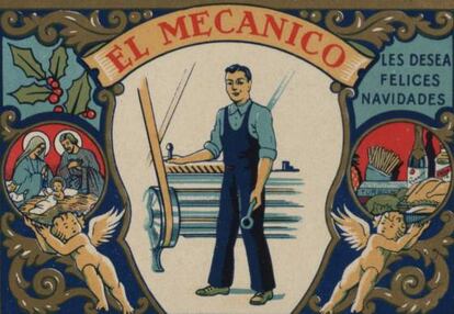 Tarjeta de aguinaldo del mecánico. Entre 1920 y 1950