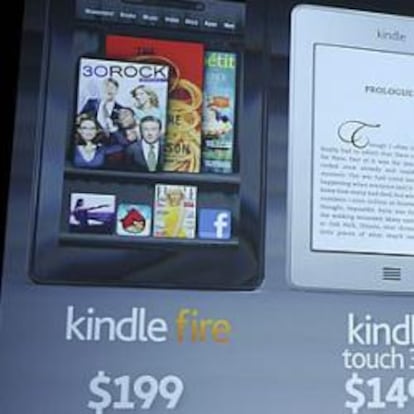 Jeff Bezos, fundador de Amazon, ayer en la presentación del tablet Kindle Fire y de nuevos lectores de libros electrónicos