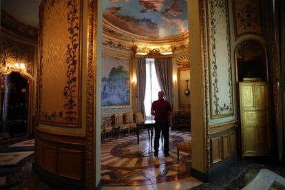 La sala Rotonda está formada por dos óvalos concéntricos donde el sonido reverbera; era, aseguran, el espacio favorito de la duquesa de Santoña.