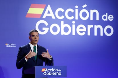 El presidente del Gobierno, Pedro Sánchez, inaugura el curso político en un acto en el Instituto Cervantes, en Madrid