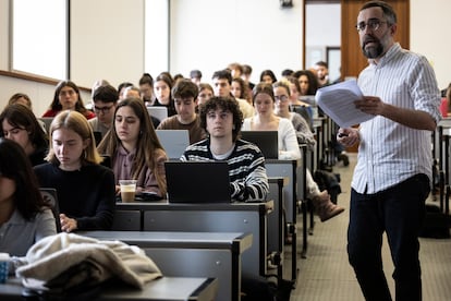 Una clase del grado de Estudios Globales de la Universidad Pompeu Fabra de Barcelona.