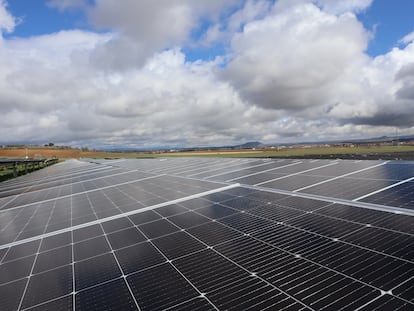 Panorámica de una planta solar en Guadalajara