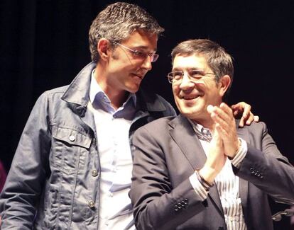 Eduardo Madina y Patxi López, en un mítin en la campaña de las elecciones europeas.