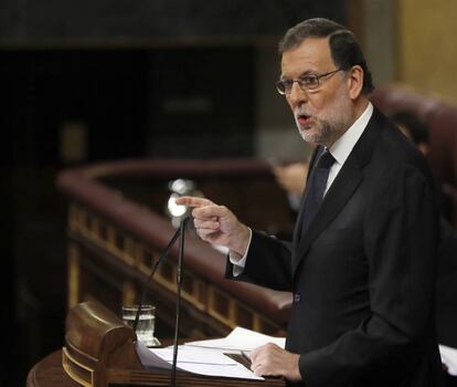 Acting PM Mariano Rajoy addressing Congress on Thursday.