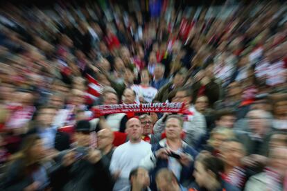 La hinchada del Bayern en el Allianz Arena. 