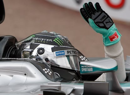 Rosberg celebra su victoria.