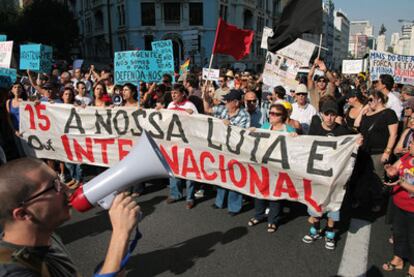 Cabeza de la marcha en la capital portuguesa.