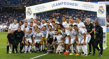Los jugadores del Real Madrid en el Trofeo Bernab&eacute;u.