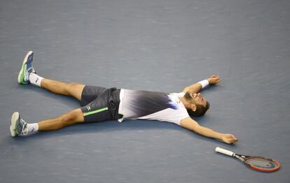 Marin Cilic celebra su victoria en el Abierto de EE UU.