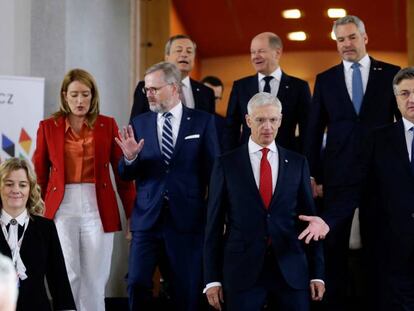 Los líderes europeos en el Castillo de Praga, en República Checa.