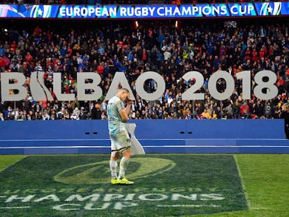 Wenceslas Lauret, del Racing 92, después de perder la final de la Champions de rugby en Bilbao.