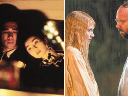 TRES MIRADAS. De izquierda a derecha, fotogramas de <i>Deseando amar,</i>de Wong Kar-Wai; <i>La joven del agua, </i>de M. Night Shyamalan, y <i>Paranoid Park,</i> de Gus Van Sant.