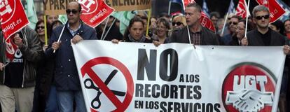 Manifestaci&oacute;n de funcionarios en Valencia, en noviembre pasado. 